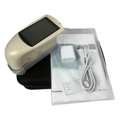 QIUSUO Tri-angle Gloss Meter Multi-Angle Gloss Meter - 20° 60° and 85° Angles with Connect to PCMeasuring Area (mm) 20°: 10x10 60°: 9x15 85°: 5x36 Errors±1.5 ± 1.5% Measuring Range 20°:0~1000GU 60°:0~1000GU 85°：0~160GU