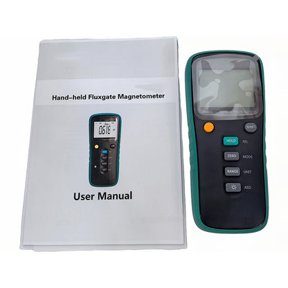 QIUSUO Portable Fluxgate Magnetometer Handheld Uniaxial Fluxgate Magnetometer with Range 0~2000μT Accuracy 2% Single-axis Fluxgate Sensor USB Interface Frequency Range DC～400 Hz for Magnetic Shielding Evaluation