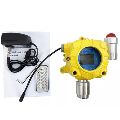 QIUSUO HCN Gas Detector Wall-mounted Hydrogen Cyanide Gas Monitor with 0-50ppm Resolution 0.1ppm Die-Cast Aluminum Shell LCD display &nbsp;Sound Light Alarm Monitor