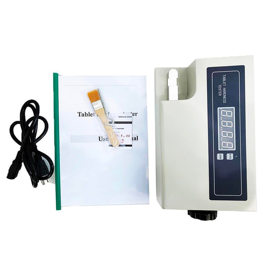 QIUSUO Tablet Hardness Meter Tablet Hardness Tester Apparatus for Detecting Tablet Breaking Hardness with Hardness Range 2 to 200N/0.2 to 20kg Accuracy ±1.5% N/KG Conversion Auto-Test Auto-diagnose Auto-Alarm