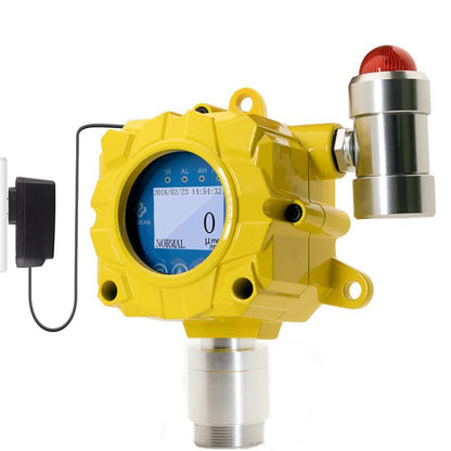 QIUSUO HCN Gas Detector Wall-mounted Hydrogen Cyanide Gas Monitor with 0-50ppm Resolution 0.1ppm Die-Cast Aluminum Shell LCD display &nbsp;Sound Light Alarm Monitor