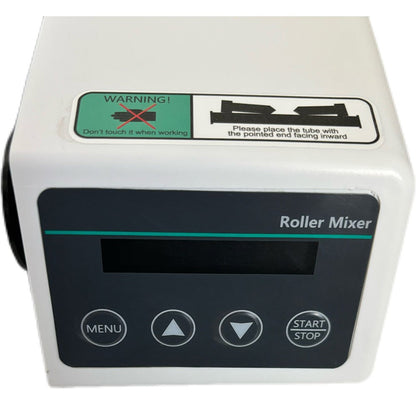 QIUSUO Digital Tube Rollers Mixer Laboratory Shaking Equipment with 4 Rollers Brushless Motor Horizontal Rolling Max Capacity 1L Reagent Bottle * 2 / 2kg Speed 20 to 80rpm Specs φ45 to 100mm Roller Length 28cm Speed and Time Control
