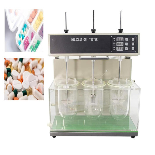 QIUSUO Dissolution Apparatus Pharmaceutical Dissolution Testing with Temp Control Range (Room Temp~ 45.0)℃ Eccentricity of Rotating Shaft ±2.0mm Speed Range (20-200) rpm Speeding Accuracy ±2rpm