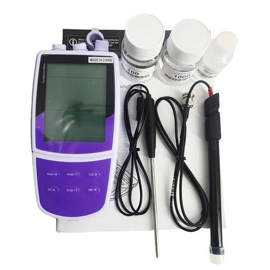 QIUSUO Cl Ion Meter Chlorine Concentration Tester with Standard Calibration Fluid Range 1 to 35000 ppm Range -1999.9 to 1999.9 mV 2 to 5 Points Calibration USB Communication Interface