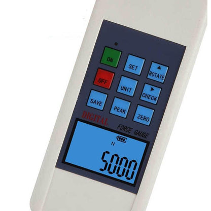 QIUSUO Push Pull Meter Digital Force Measurement Gauge with Peak Load Value 2000N/ 200kg/ 450Lb Load Division Value 1N/ 0.1kg/ 0.1Lb Indication Error ±1% for Push-Pull Load Insertion Force Test Destructive Test