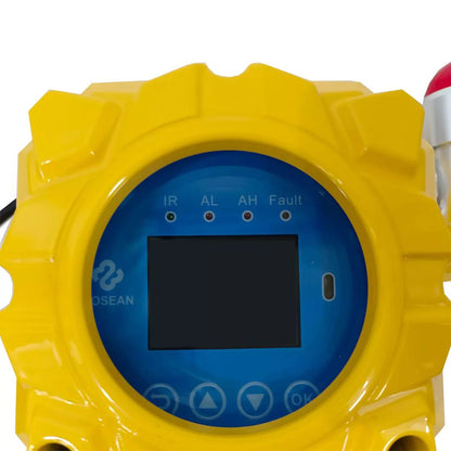 QIUSUO Fixed HCN Gas Detector Hydrogen Cyanide Gas Detector with Measuring Range 0-50ppm Resolution 0.1ppm  L-Alarm 5ppm H-Alarm 10ppm Sound Light Alarm Monitor for Gas Detection in the Metallurgical Petroleum Chemical Municipal and Other Industries