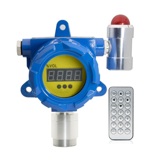 QIUSUO Fixed Ozone Gas Detector Ozone Leak Detector with Measurement Range from 0 to 20ppm Resolution 0.1ppm L-alarm 5ppm H-alarm 10ppm Explosion-Proof Water-Proof for Continuous Monitoring of Measurable Gases in Industrial Environments