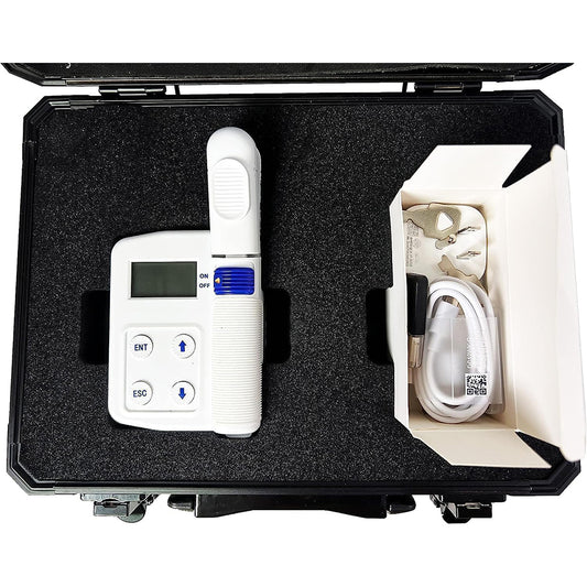 QIUSUO Leaf Chlorophyll Meters Chlorophyll Concentration Meter with 16GB Data storage Measuring Range Chlorophyll 0.0-99.99SPAD Nitrogen Content: 0.0-99.99mg/g Leaf Temperature -10-99.9℃ for Chlorophyll Content Nitrogen Content and Leaf Temperature
