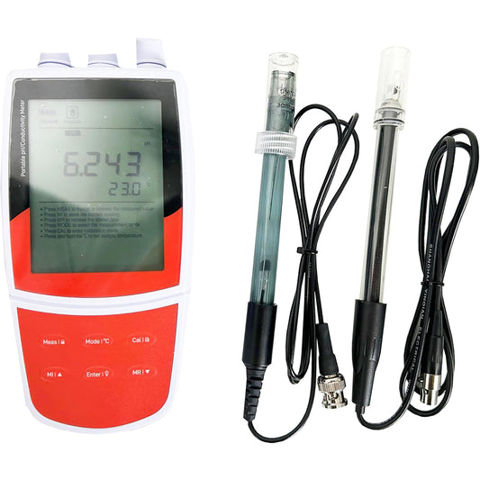 QIUSUO Multi Parameter Water Quality Meter Analyzer with Range -2.000 to 20.000 pH Resolution 0.001 0.01 0.1 pH Selectable Calibration Fluid for Measuring pH ORP Ion Concentration Conductivity TDS Salinity Resistivity Dissolved Oxygen