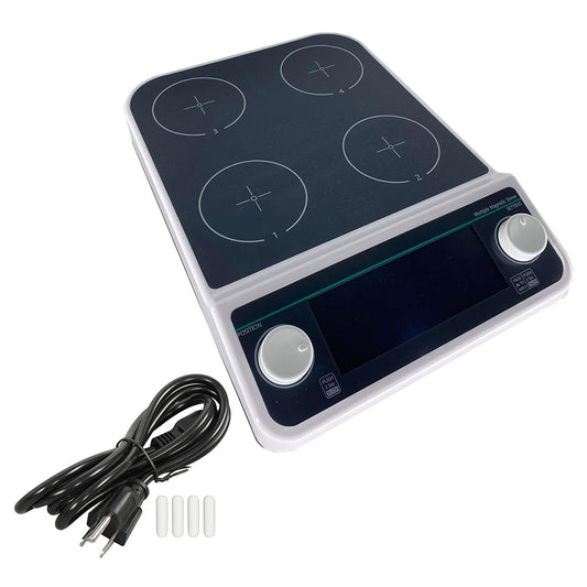QIUSUO 4-Position Multiplate Magnetic Stirrer Multi Position Magnetic Stirrer with Brushless Motor Number of Stirring Points 4 LCD Liquid Crystal Display Max Stirring Volume 4*500 ML