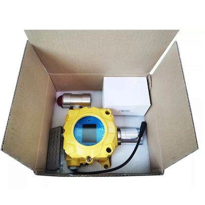 QIUSUO Wall-mounted HCN Gas Detector Hydrogen Cyanide Gas Detector with Measuring Range 0-50ppm Resolution 0.1ppm Die-Cast Aluminum Shell for Continuous Monitoring of Measurable Gases in Industrial Environments