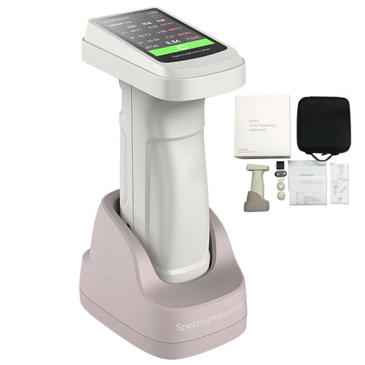 QIUSUO Portable Spectrophotometer Three Apertures Colorimeter Instrument with 10000 Data Storage Smart Auto Calibration Three Caliber Repeatability 0.03 Built-in Camera USB Interface for Printing Paint Textiles
