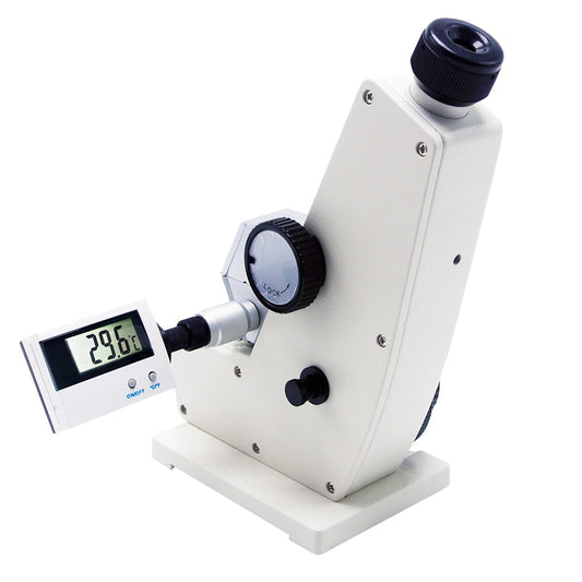 QIUSUO Monocular Refractometer ABBE Brix Refractometer Monochromatic Refractometer Monocular Abbe Refractometer with Measuring Range 1.3000-1.7000 nD 0.0-95% Brix Digital Thermometer Accuracy ±0.0002 for Liquid Solid