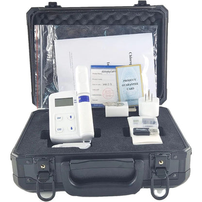 QIUSUO Leaf Chlorophyll Meters Chlorophyll Concentration Meter with 16GB Data storage Measuring Range Chlorophyll 0.0-99.99SPAD Nitrogen Content: 0.0-99.99mg/g Leaf Temperature -10-99.9℃ for Chlorophyll Content Nitrogen Content and Leaf Temperature