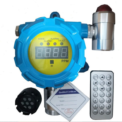 QIUSUO Fixed NO2 Gas Detector Nitrogen Dioxid Detector with Range 0-20ppm Resolution 0.1ppm L-alarm 5ppm H-alarm 10ppm Accuracy ≦ 5% F.S for Combustible and Toxic Gas Leakage Detection Test Response Time≦30S