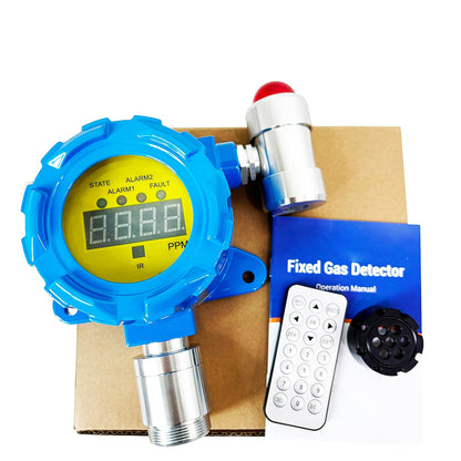 QIUSUO Benzene Gas Detector C6H6 Gas Leak Detector with Wall-mounted Installation Method Measuring Range 0-100ppm Resolution 1ppm L-alarm 10ppm H-alarm 20ppm for Detecting the Concentration