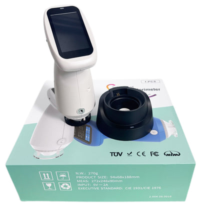QIUSUO Imaging Spectrocolorimeter Color Meter Spectro Colorimeter with Displayed Accuracy 0.01 Measured Reflectance Range 0-200% Single Aperture Φ8mm Measuring Time About1s Wavelength Range 400-700nm