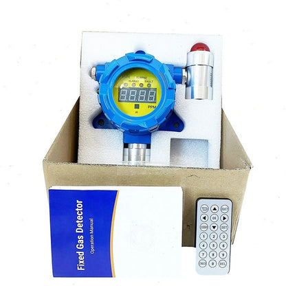 QIUSUO Fixed NO Detector Nitric Oxide Gas Monitor with Range 0-250ppm Resolution 1ppm L-Alarm 50ppm H-Alarm 150ppm Accuracy ≦ 5% F.S ABS Material Waterproof  High Precision and Real Data Test Measurement & Inspection