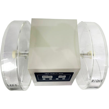 QIUSUO Double Drum Tablet Friability Tester Tablet Friability Tester with Number of Turntable Cylinders 2 Single-Channel Dual-Cylinder Rotation Speed Range (20-90)rpm Rotation Speed Accuracy ±1 rev/min