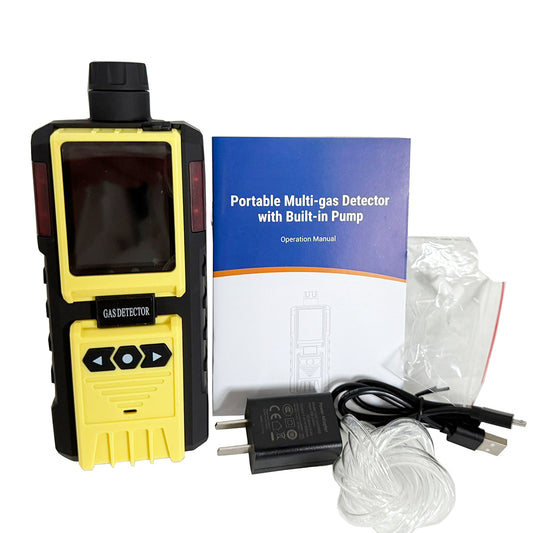 QIUSUO CL2 Gas Detector Chlorine Gas Detector with Measuring Range 0-50ppm Resolution 0.1ppm L-Alarm 5ppm H-Alarm 10ppm Gas Pump Sampling Method Accuracy≦±5% F.S. for Metallurgy Refining Ects