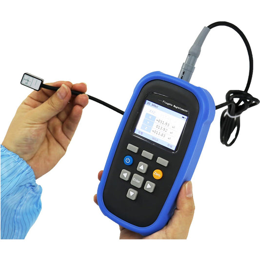 QIUSUO Triaxial Fluxgate Magnetometer Weak Magnetic Measurement with Range 0 to 500μT Accuracy 2% Resolution 10nT Magnetic Measurement Data Storage Alarm Function of Exceeding the Upper/Lower Limit