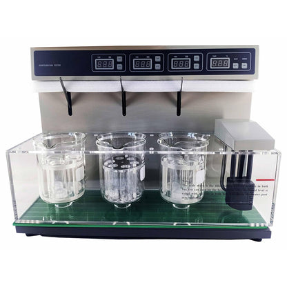 QIUSUO Tablet Disintegration Tester Tablet Disintegration Testing Instruments with Number of Hanging Glass Tubes 18 Basket Assembly 3 Timing Range (1 to 900) Minutes Timing Accuracy ±0.5min