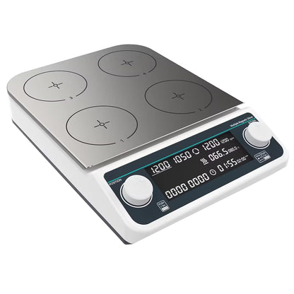 QIUSUO Multi Position Hotplate Stirrer 4 Digital Multi-position Hot Plate Stirrer with LCD Liquid Crystal Display Number of Stirring Points 4 Plate Material 304 Stainless Steel