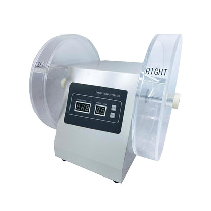 QIUSUO Tablet Friability Tester Friability Test Equipment for Crushing Strength with Single-Channel Double-Cylinder Automatically Preset Speed and Lap Parameters Number of Turntable Cylinders 2