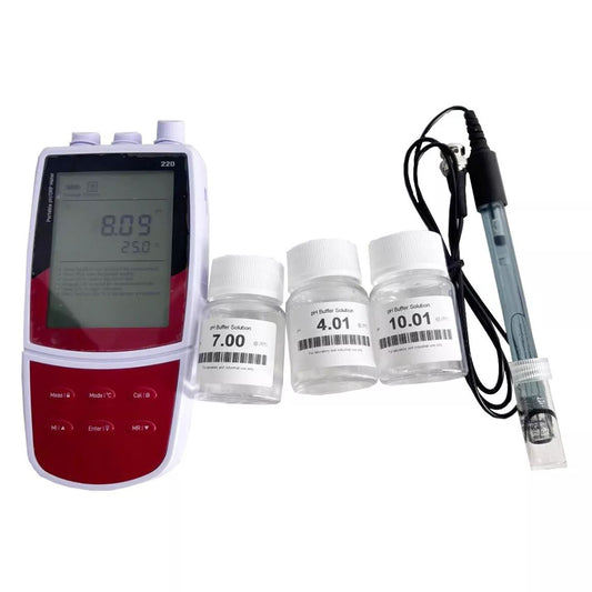 QIUSUO Portable pH Meter Temperature Meter with Calibration Liquids Range -2.000 to 20.000 pH Range -1999.9 to 1999.9 mV Resolution 0.1/1 mV Selectable Accuracy ±0.2 mV Auto-read Function USB Communication Interface USB Communication Interface