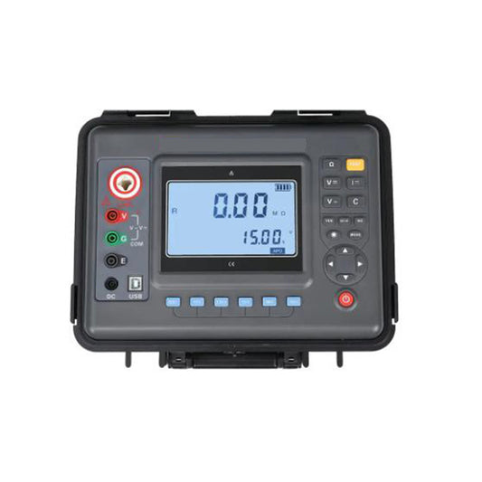QIUSUO Insulation Resistance Tester 5KV High Voltage Insulation Resistance Meter Tester with Range 100V/250V/500V/1000V/2500V/5000V 0.01MΩ-10TΩ Resolution 0.01MΩ Waterproof Voltmeter LCD Display