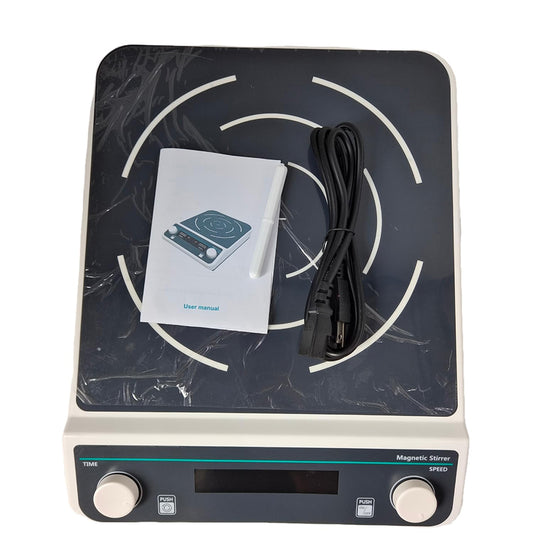 QIUSUO Industrial 10L Magnetic Stirrers Large-Capacity Magnetic Stirrer with Max Stirring Volume 10L Magnet Size Range 50MM Timing 1min-23h59min Range of RPM 50-1500rpm LCD Display Brushless Motor