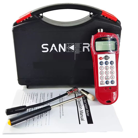 QIUSUO Portable Sonic Tension Meter Digital Belt Tension Gauge for V-Belt Fabric Covered Belt Toothed Edge Belt Multi-vinged Belt Power Transmission Belt Etc with Tension Range 0.01-99900N LCD Screen Display with Backlit Frequency Range 10Hz-5000Hz