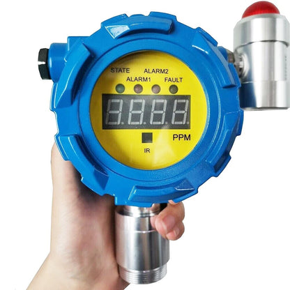 QIUSUO Fixed Nitrogen Dioxid Gas Detector NO2 Gas Detector with Range 0-20ppm Resolution 0.1ppm L-alarm 5ppm H-alarm 10ppm Accuracy ≦ 5% F.S  High Precision and Real Data  ABS Material Waterproof