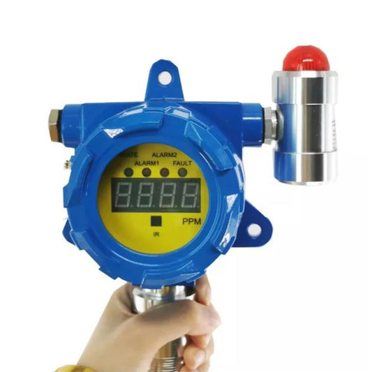 QIUSUO Ozone Gas Leak Detector Fixed O3 Concentration Tester with Measurement Range from 0 to 20ppm Resolution 0.1ppm L-alarm 5ppm H-alarm 10ppm Single Input 4-20mA and RS485 for Gas Test of Metallurgical Industry