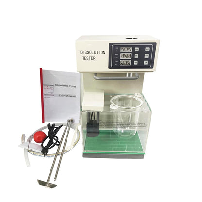 QIUSUO Tablet Dissolution Tester Pharmaceutical Dissolution Testing with One Cup and One Lever Speeding Accuracy ±2rpm Using Micro Water Pump Circulating Water Flow Even Heat System