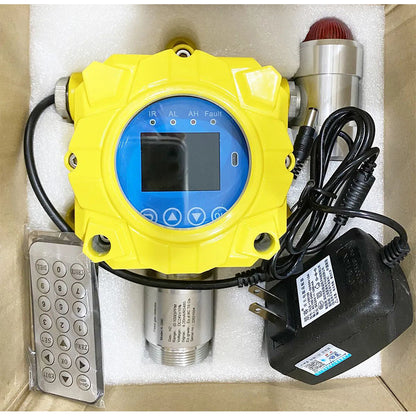 QIUSUO Chlorine Detector Fixed Chlorine Leak Detector with Measuring Range 0-20ppm Resolution 0.1ppm L-Alarm 5ppm H-Alarm 10ppm Sound Light Alarm Monitor for Continuous Monitoring of Measurable Gases in Industrial Environments