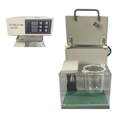 QIUSUO Tablet Dissolution Tester Pharmaceutical Dissolution Testing with One Cup and One Lever Speeding Accuracy ±2rpm Using Micro Water Pump Circulating Water Flow Even Heat System