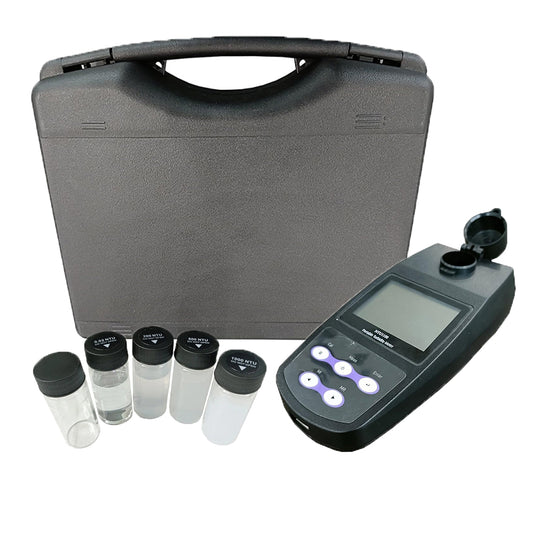 QIUSUO Portable Turbidimeters Turbidity Meter Kit Turbidity Tester Measurement with 4 PCS Calibration Solution Range 0 to 1100 NTU/FNU 0 to 275 EBC 0 to 9999 ASBC