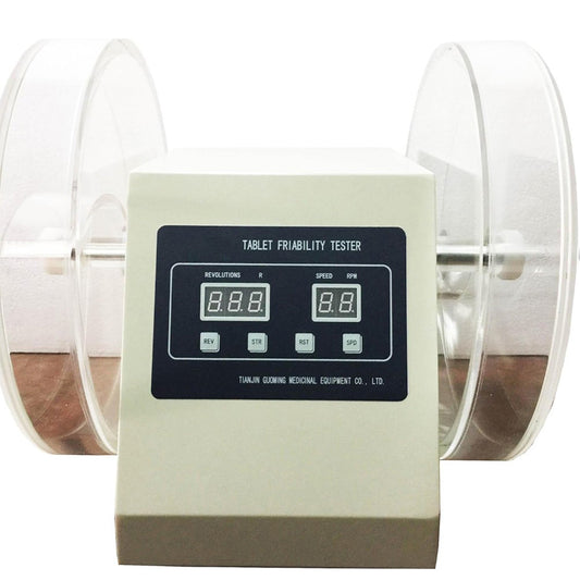 QIUSUO Double Drum Tablet Friability Tester Tablet Friability Tester with Number of Turntable Cylinders 2 Single-Channel Dual-Cylinder Rotation Speed Range (20-90)rpm Rotation Speed Accuracy ±1 rev/min