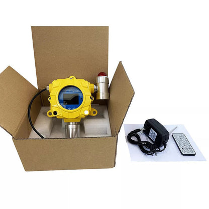 QIUSUO Chlorine Detector Fixed Chlorine Leak Detector with Measuring Range 0-20ppm Resolution 0.1ppm L-Alarm 5ppm H-Alarm 10ppm Sound Light Alarm Monitor for Continuous Monitoring of Measurable Gases in Industrial Environments