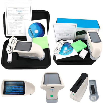 QIUSUO Tri-angle Gloss Meter 20 60 85 Multi-angle Gloss Meter with Measuring Range 20°:0~2000GU 60°:0~1000GU 85°:0~160GU Errors ±1.2 ± 1.2% Measuring Time 1.0s Display 5 Sets Of Measurement Data for Plastic Paper Hardware Industries Etc