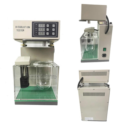 QIUSUO Dissolution Equipment Tablet Dissolution Test Apparatus with Speeding Accuracy ±2rpm Using Micro Water Pump Circulating Water Flow Even Heat System Timing Range (5～900)min (6 Points) Timing Accuracy ±0.3%