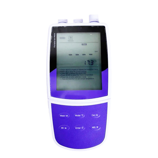 QIUSUO Fluorine Ion Meter F Ion Meters with Calibration Fluid Range 0.02 to 1900 ppm Accuracy ±0.5% F.S. 2 to 5 Points Calibration Stores 500 Data Sets USB Communication Interface for Testing F Ion