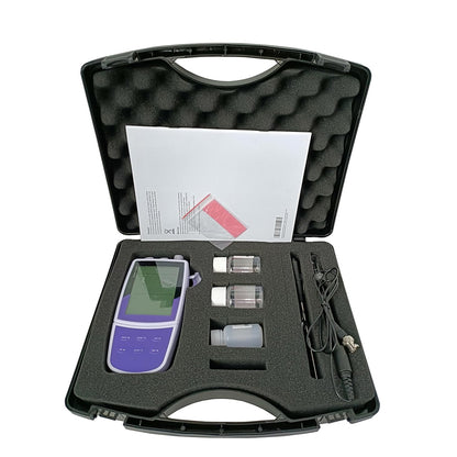 QIUSUO Ammonium Ion Meter Portable Ammonium Ion Meter with Calibration Fluid Ion Concentration Range 0.1 to 18000 ppm 2 to 5 Points Calibration Display Resolution 0.001 0.01 0.1 1 Automatic