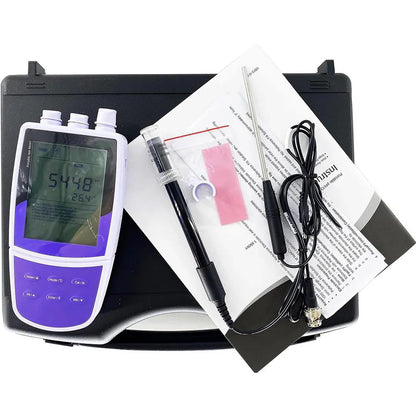 QIUSUO Fluorine Ion Concentration Tester Lab F Ion Meter with Calibration Fluid Range 0.02 to 1900 ppm Manual / Auto-Read Measurement Endpoint USB Communication Interface  Accuracy ±0.5% F.S. Resolution 0.001 0.01 0.1 1 Automatic