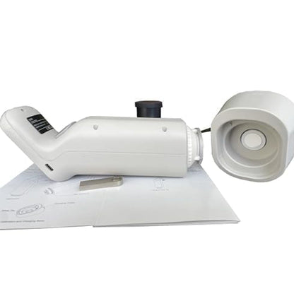 QIUSUO Double Calibers Colorimeter Color Meter Touch Screen Colorimeter for Coating Ceramic Plastic Paint Measurement with Aperture 6mm 11mm Camera Function Visual Observation Method D/8 SCI Observer 2° 10°