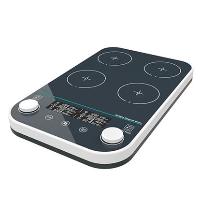 QIUSUO Multi Point Magnetic Stirrers Multi Position Magnetic Stirrer with Digital Display Button Knob Number of Mixing Stations 4 Brushless Motor Speed Range 50-1500RPM