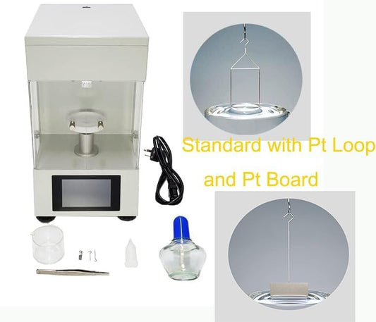 QIUSUO Fully Automatic Surface Tensiometer Liquid Interfacial Tension Meter Tester With Platinum Ring Platinum Board Method Range 0 to 1000mN/m For Ink Printing Ink Oil Paint Cleaning Agent Industry