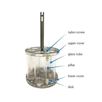QIUSUO Tablet Disintegration Testing Instruments Disintegration Test Machine with Number of Hanging Glass Tubes 12 Flat Basket Assembly 2 Micro Water Pump Circulating Water Flow Uniform Heating System