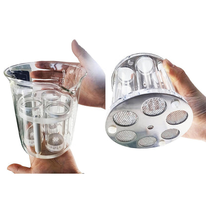 QIUSUO Tablet Disintegration Tester Tablet Disintegration Testing Instruments with Number of Hanging Glass Tubes 18 Basket Assembly 3 Timing Range (1 to 900) Minutes Timing Accuracy ±0.5min